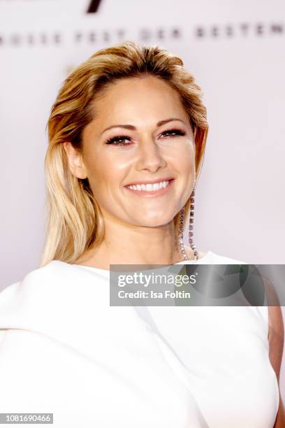 German singer Helene Fischer arrives at the television show 'Schlagerchampions - Das grosse Fest der Besten' at Velodrom on January 12, 2019 in...