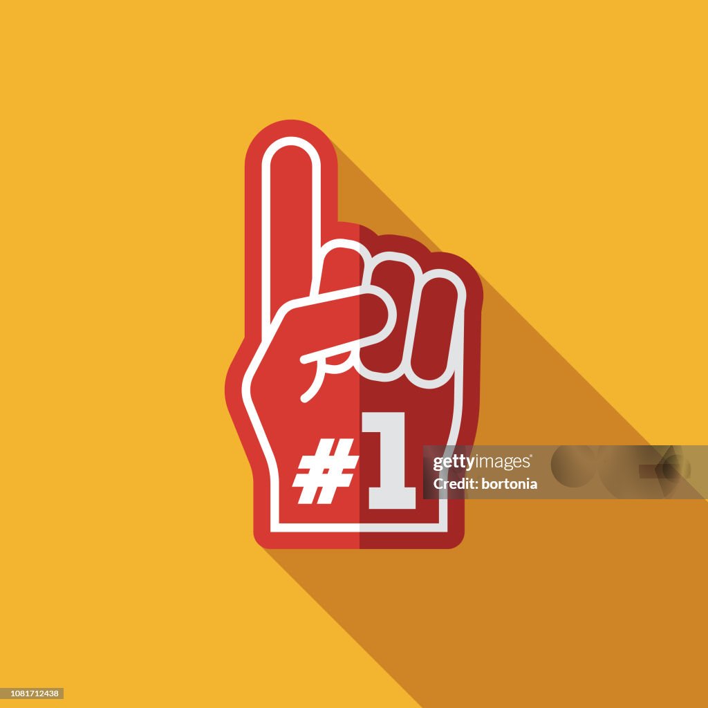 Foam Hand Flat Design Football Game Icon