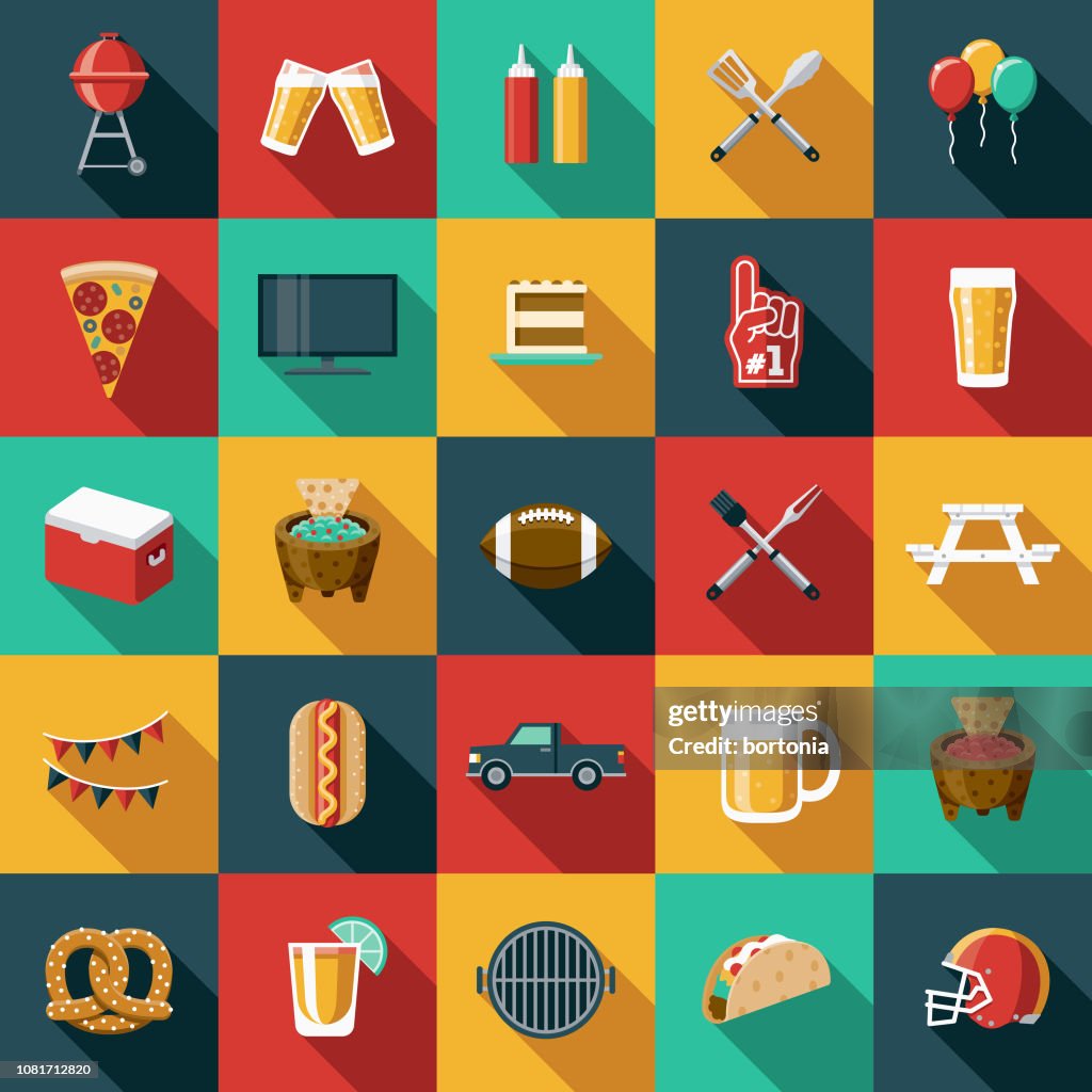 Fußball-flaches Design-Icon-Set