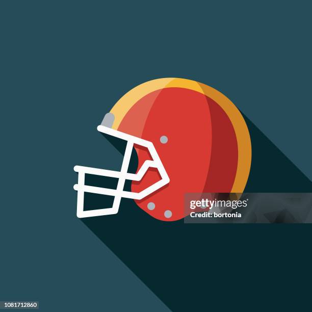 illustrations, cliparts, dessins animés et icônes de icône du jeu football casque design plat - casque de football américain
