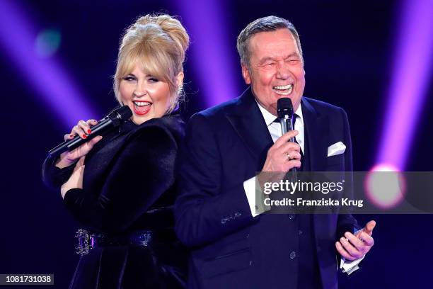 Maite Kelly and Roland Kaiser during the television show 'Schlagerchampions - Das grosse Fest der Besten' at Velodrom on January 12, 2019 in Berlin,...