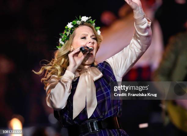 Maria Patricia Kelly during the television show 'Schlagerchampions - Das grosse Fest der Besten' at Velodrom on January 12, 2019 in Berlin, Germany.