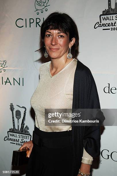 Ghislaine Maxwell during The 2005 Wall Street Concert Series Benefiting Wall Street Rising Sponsored by de Grisogono at Cipriani - Wall Street in New...