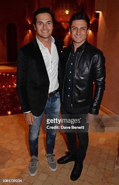 Formula E Racing Drivers Nelson Piquet Jr and Mitch Evans attend the ABB FIA Formula E Championship Dinner following the 2019 Marrakesh E-Prix at the...