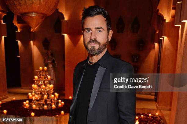 Justin Theroux attends the ABB FIA Formula E Championship Dinner following the 2019 Marrakesh E-Prix at the Amanjena Resort on January 12, 2019 in...