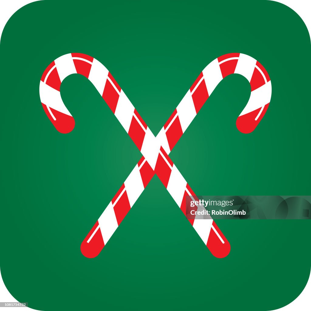 Red And Green Candy Canes Icon