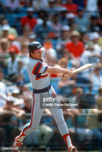 Vance Law of the Chicago White Sox bats against the Baltimore Orioles during an Major League Baseball game circa 1983 at Memorial Stadium in...