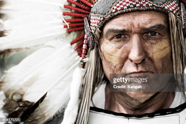 native american chief - 包頭巾 個照片及圖片檔
