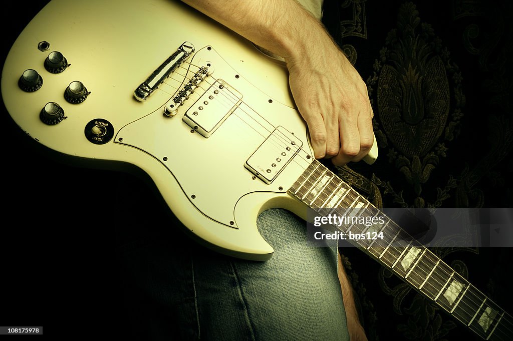 Rock 'n' roll white guitar