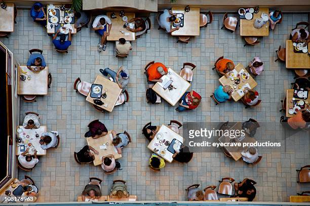 breakfast dining view - crowd of people from above stock pictures, royalty-free photos & images