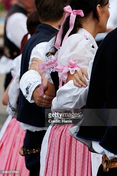 folklore dancing - moravia stock pictures, royalty-free photos & images