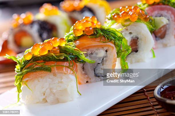 big maki sushi - sushi stock pictures, royalty-free photos & images