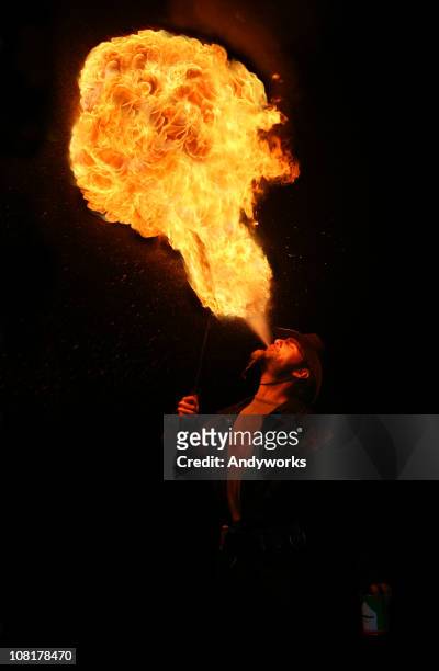 on fire - fire performer stock pictures, royalty-free photos & images