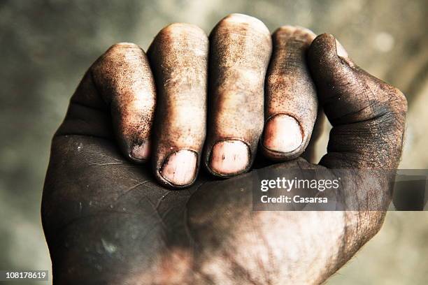 Close-up of Man's Dirty Hand