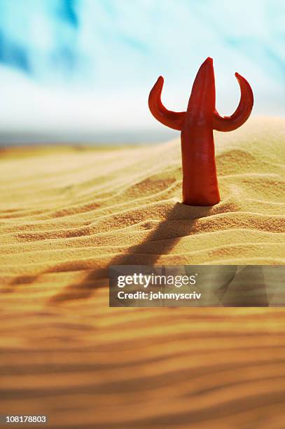 chili cactus in fake sand desert - cayenne powder stock pictures, royalty-free photos & images