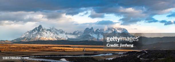 torres del paine national park - snowcapped mountain stock pictures, royalty-free photos & images