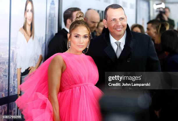 Jennifer Lopez and Alex Rodriguez attend "Second Act" World Premiere at Regal Union Square Theatre, Stadium 14 on December 12, 2018 in New York City.