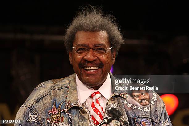 Promoter Don King attends the Bob Arum and Don King press conference to announce Miguel Cotto vs. Ricardo Mayorga at B.B. King Blues Club & Grill on...