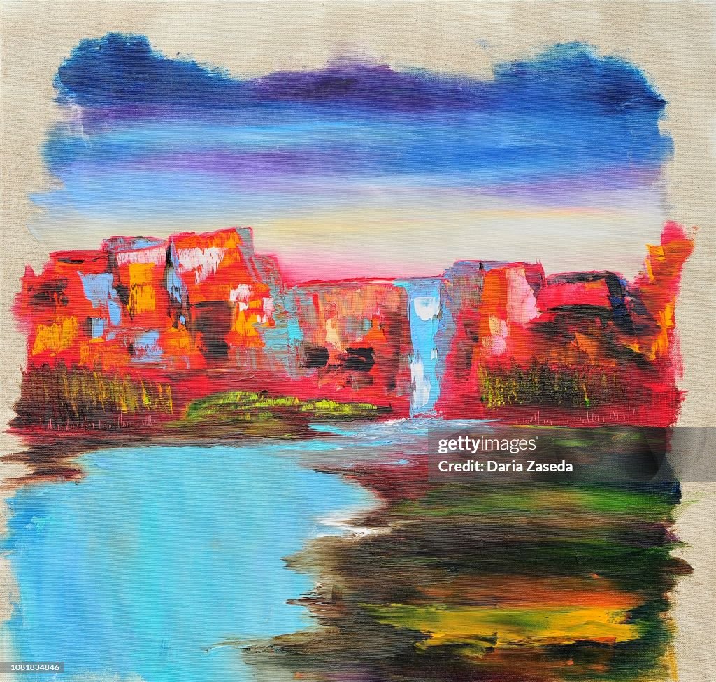 Colorful Abstract Landscape Contemporary Art Painting