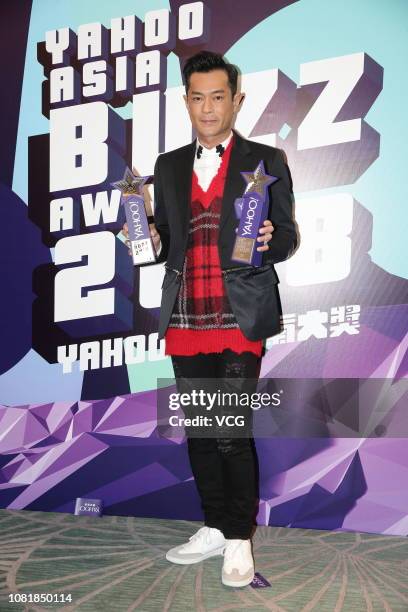 Actor Louis Koo Tin-lok attends the Yahoo Asia Buzz Awards 2018 at the Hong Kong Cultural Centre on December 12, 2018 in Hong Kong, China.