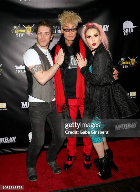 Television personality J.D. Scott, magician/comedian Murray SawChuck and model Annalee Belle attend SawChuck's celebration of 1 Million YouTube...