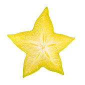 Carambola star fruit slice isolated