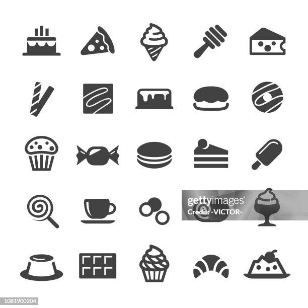 sweet food icons - smart series - caramel stock illustrations