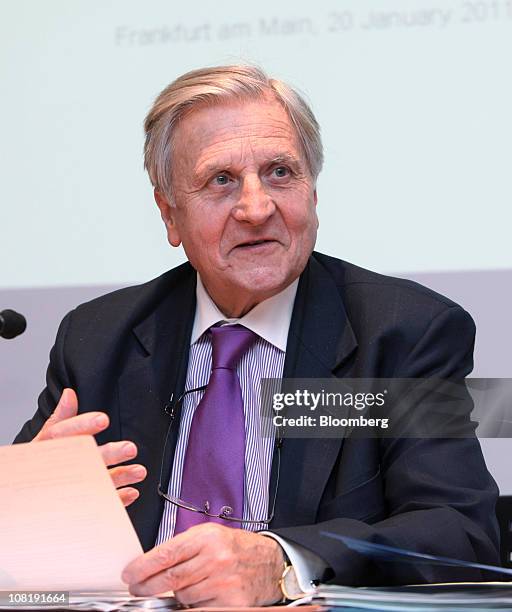 Jean-Claude Trichet, chairman of the European Systemic Risk Board , speaks during a news conference at the inaugural meeting of the European Systemic...