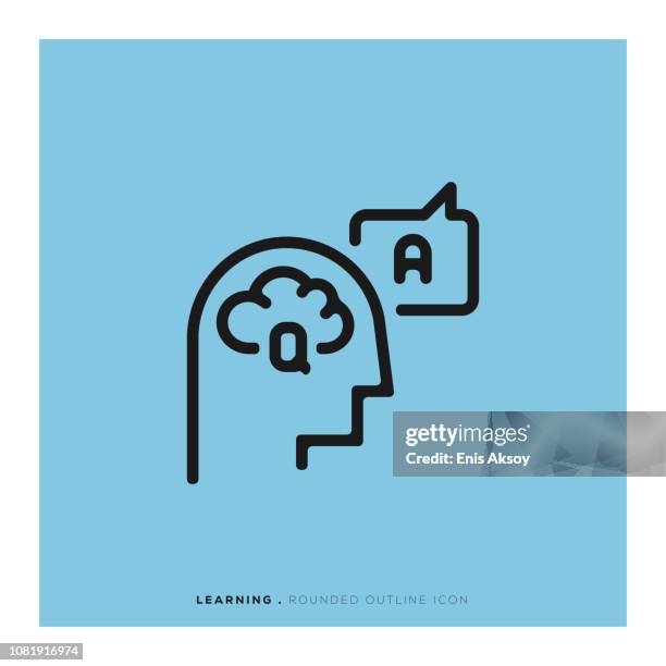 learning rounded line icon - study guide stock illustrations