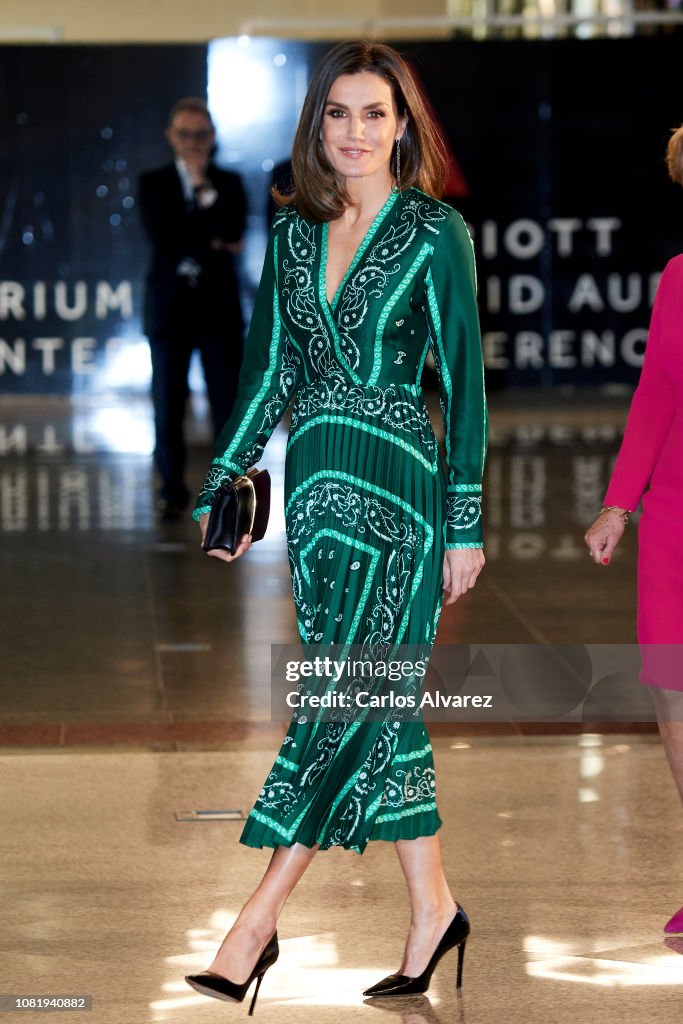 Queen Letizia of Spain Attends The Closure Of AFAMMER International Congress