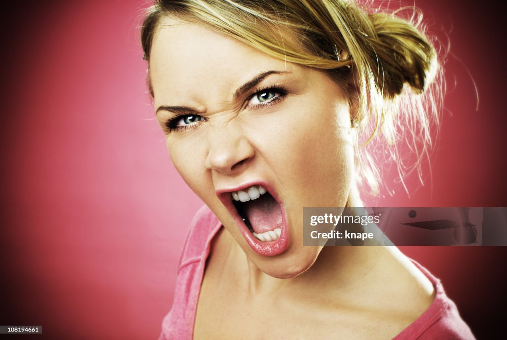 Young Woman in Screaming