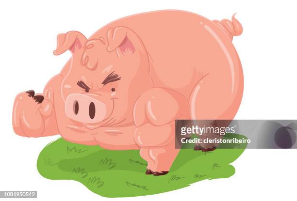 the strong pig - economia stock illustrations