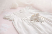 Baptism Gown with Booties & bonnet