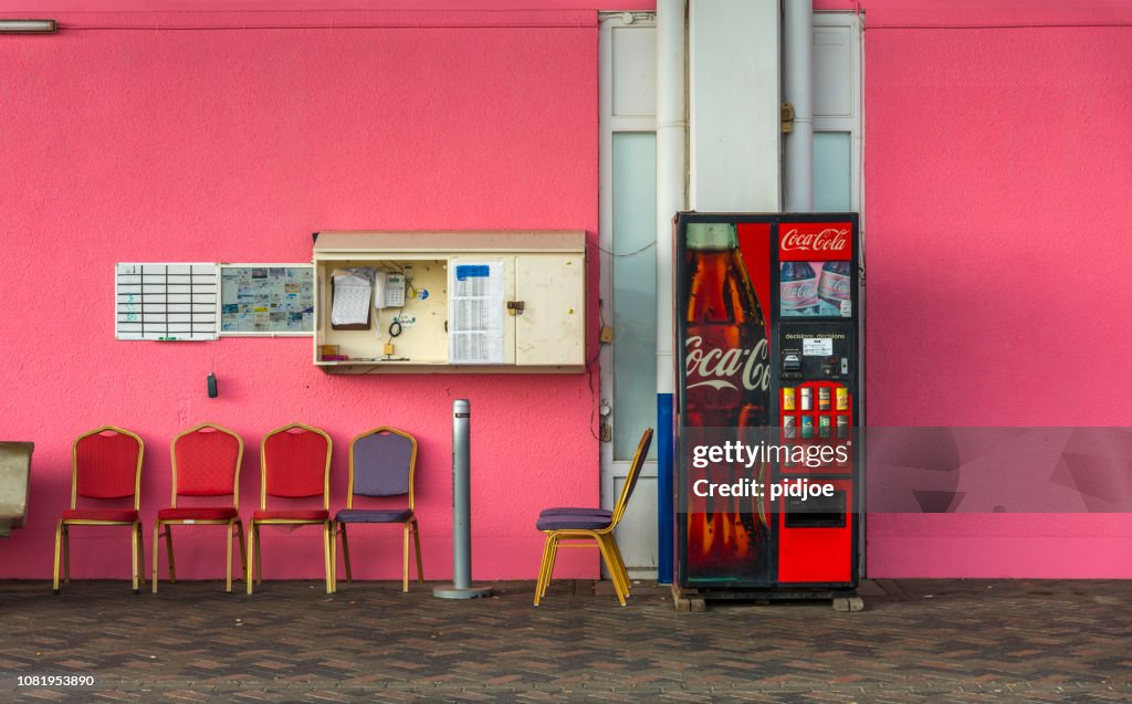 Taxi stand and wait room at Bonaire int. airport.