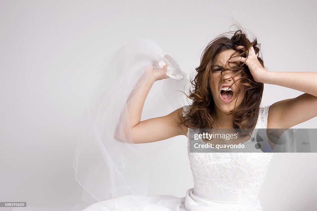 Angry Screaming Bride Throwing Veil