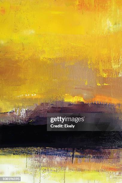 abstract painted yellow art backgrounds. - abstract paintings stockfoto's en -beelden