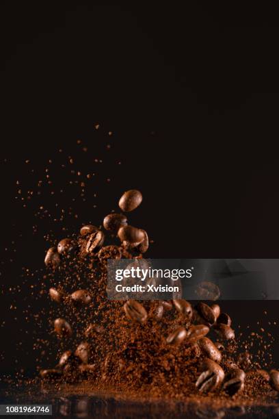 dancing coffee bean "n - coffee slow motion stock pictures, royalty-free photos & images