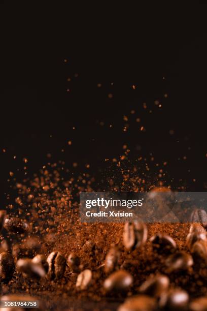 dancing coffee bean "n - coffee slow motion stock pictures, royalty-free photos & images