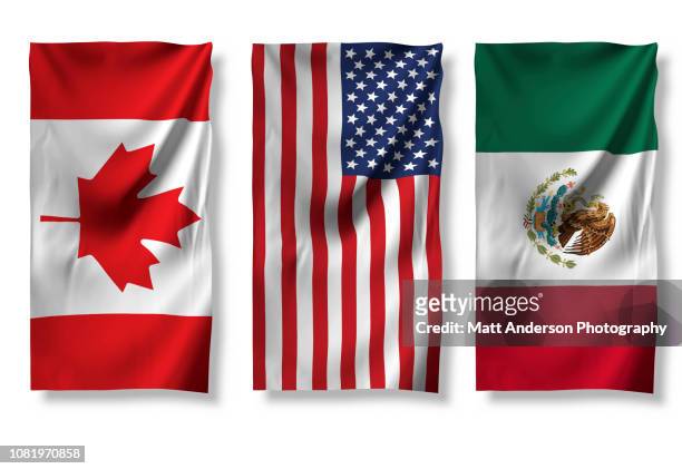 usa canada mexico flag 8k resolution on white v11 - usmca stock pictures, royalty-free photos & images