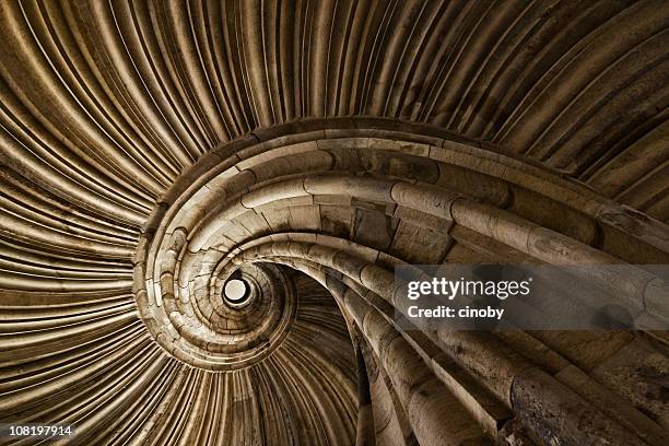 snail spiral staircase - stone arch stock pictures, royalty-free photos & images