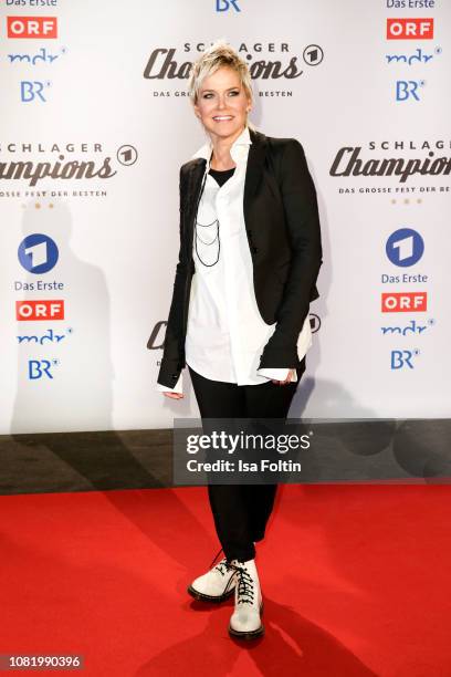 Inka Bause during the television show 'Schlagerchampions - Das grosse Fest der Besten' at Velodrom on January 12, 2019 in Berlin, Germany.