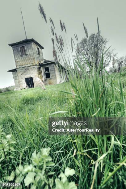 abandoned places series - creepy shack stock pictures, royalty-free photos & images