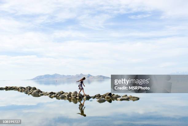 balance - great salt lake stock pictures, royalty-free photos & images