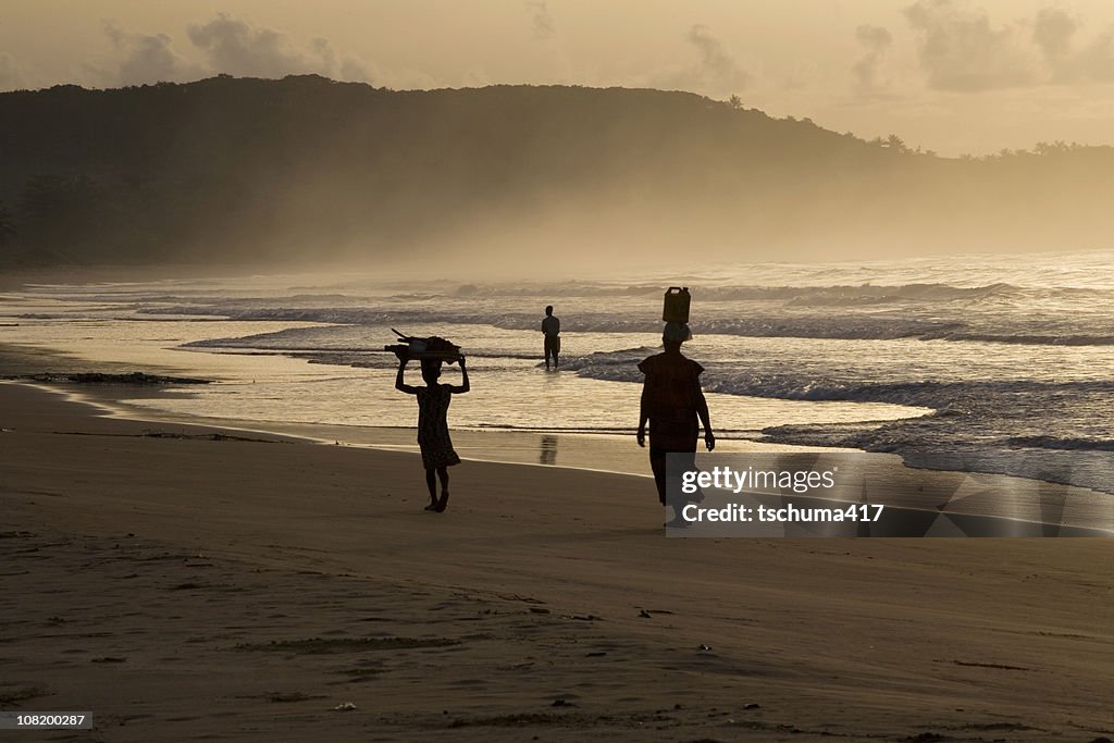 Woman and Girl on Busua Beach