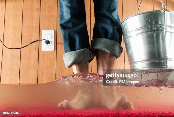 standing in flooded basement - flooded basement imagens e fotografias de stock