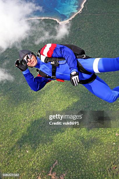 Skydiver Em Nuvem, Foto de stock