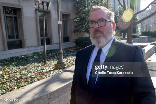 Robert Driscoll, the lawyer for Maria Butina, 30 leaves Federal Court on December 13, 2018 in Washington, DC. Alleged Russian spy Maria pleaded...