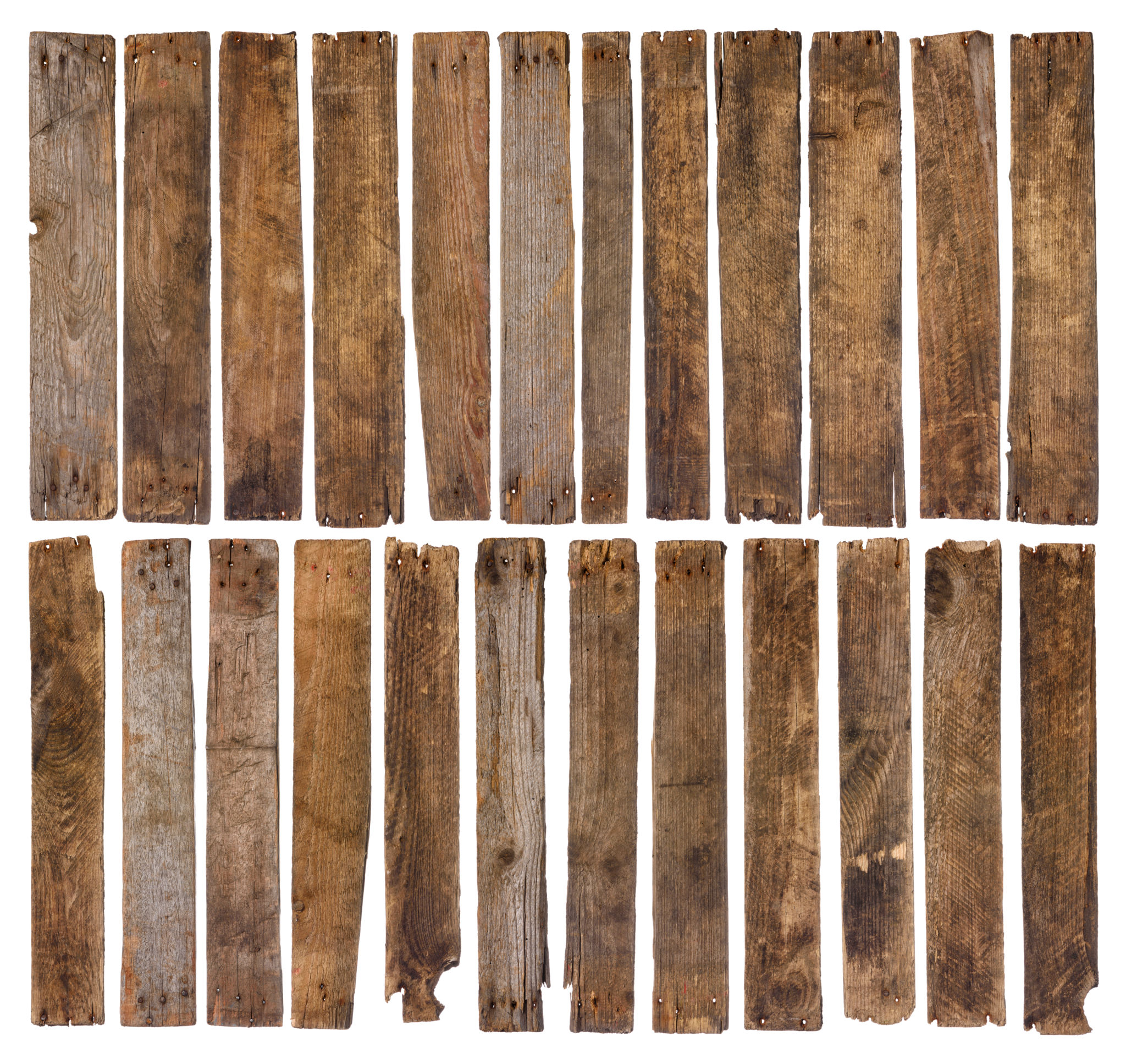 Old wooden planks isolated on white background Old wooden planks isolated on white background