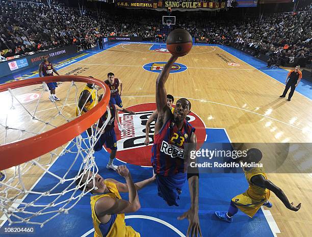 Terence Morris, #23 of Regal FC Barcelona in action during the 2010-2011 Turkish Airlines Euroleague Top 16 Date 1 game between Regal FC Barcelona vs...