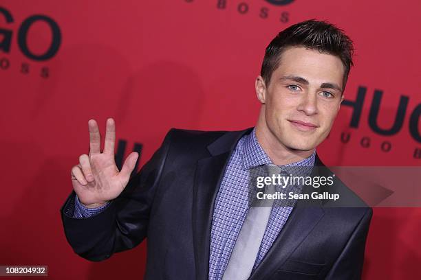 Actor Colton Haynes attends the Hugo Boss Show during the Mercedes Benz Fashion Week Autumn/Winter 2011 at Neue Nationalgalerie on January 20, 2011...